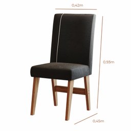 Conjunto Sala de Jantar 4 Lugares Mesa Bahê 90 e Cadeira Ane Babus - 5