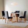 Conjunto Sala de Jantar 4 Lugares 100% Mdf Mesa Bahê 90 e Cadeira Ane Babus - 1