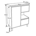 Ver imagem 4 de Gabinete para Banheiro 80cm 1 Porta 2 Gavetas e Nicho Mel/Arenas Paula Bl2001 - Faema Móveis