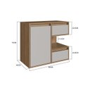 Ver imagem 5 de Gabinete para Banheiro 80cm 1 Porta 2 Gavetas e Nicho Mel/Arenas Paula BL2001 - Faema Móveis