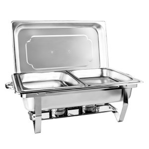 Rechaud Retangular 9 L com 2 Cubas 1/2 Gourmet Mix