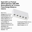 Ver imagem 2 de Spot Led Luz Pontual Arch Sobrepor 10w 2700k Branco/branco 24° 5 Focos Fixos Design Moderno Interno