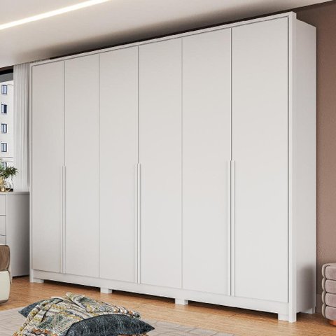Guarda Roupa Casal 6 Portas New Guarapari - Branco