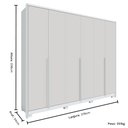 Ver imagem 3 de Guarda Roupa Casal 6 Portas New Guarapari - Branco