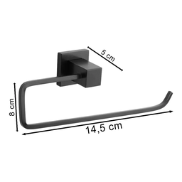 Kit Acessórios P/ Banheiro Metal 5 Peças Luxo Quadrado Preto - 6