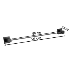 Kit Acessórios P/ Banheiro Metal 5 Peças Luxo Quadrado Preto - 4