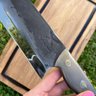 Faca Santoku 8" Aço Inox 420c Brut Forge 3mm Cabo em Chifre - 4