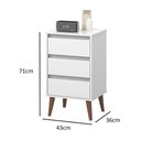 Ver imagem 2 de Kit 2 Mesas de Cabeceira Wood - Mdp 3 Gavetas Corrediças Metálicas Branco - Movelove