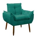 Ver imagem 4 de Kit 2 Poltrona Decorativa Sala de Estar Escritório Quarto Prime Cor: Azul Turquesa