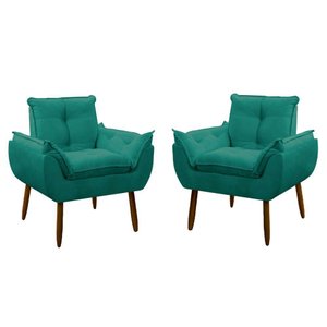 Kit 2 Poltrona Decorativa Sala de Estar Escritório Quarto Prime Cor: Azul Turquesa