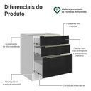 Ver imagem 3 de Balcão de Cozinha 60 Cm 3 Gavetas (sem Tampo) Branco/preto Lux Madesa Branco/preto