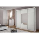 Ver imagem 3 de Guarda Roupa Casal 3 Portas de Correr e 4 Gavetas C- Espelho Arezzo Plus Branco - Novo Horizonte