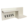 Porta-chaves Off-white com Prateleira Decorativa e Ganchos - 1