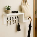 Ver imagem 2 de Porta-chaves Off-white com Prateleira Decorativa e Ganchos