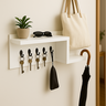 Porta-chaves Off-white com Prateleira Decorativa e Ganchos - 2