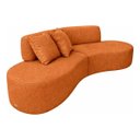 Ver imagem 2 de Sofá Virginia 250cm Luxo Sala Salão 3 Lugares Bouclé:terracota/liso