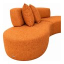 Ver imagem 3 de Sofá Virginia 250cm Luxo Sala Salão 3 Lugares Bouclé:terracota/liso