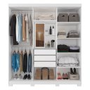 Ver imagem 4 de Guarda Roupa Casal em MDF 6 Portas 3 Gavetas Espelho Interno Giratório e Pés Clara Panan Móveis