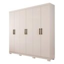 Ver imagem 3 de Guarda Roupa Casal em MDF 6 Portas 3 Gavetas Espelho Interno Giratório e Pés Maya - Panan