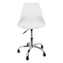 Ver imagem 3 de Kit 4 Cadeiras Leda Office Luisa Saarinen Estofada Base Giratória Cromada - Branco