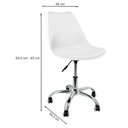 Ver imagem 6 de Kit 4 Cadeiras Leda Office Luisa Saarinen Estofada Base Giratória Cromada - Branco