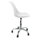 Ver imagem 4 de Kit 4 Cadeiras Leda Office Luisa Saarinen Estofada Base Giratória Cromada - Branco