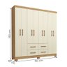 Guarda Roupa Itapema Quarto com 8 Portas e 4 Gavetas Canelato/off White - 4