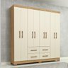 Guarda Roupa Itapema Quarto com 8 Portas e 4 Gavetas Canelato/off White - 2