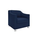 Ver imagem 4 de Kit 2 Poltronas Killa para Recepção Consultório Barbearia Azul-marinho