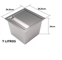 Ver imagem 4 de Lixeira Quadrada de Embutir Bancada 7 Litros Com Tampa Inox