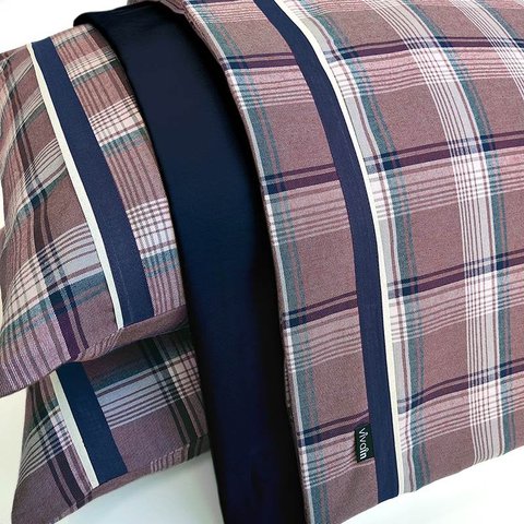 Jogo de lençol flanela VivaIN QUEEN Imperial Azul 4 peças