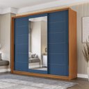 Ver imagem 1 de Guarda Roupa Casal 220cm 3 Portas de Correr com Espelho 240856 Lisboa Politorno Móveis