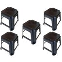 Ver imagem 1 de Kit 5 Bancos Plástico Banquinho Preto Infantil 34cm