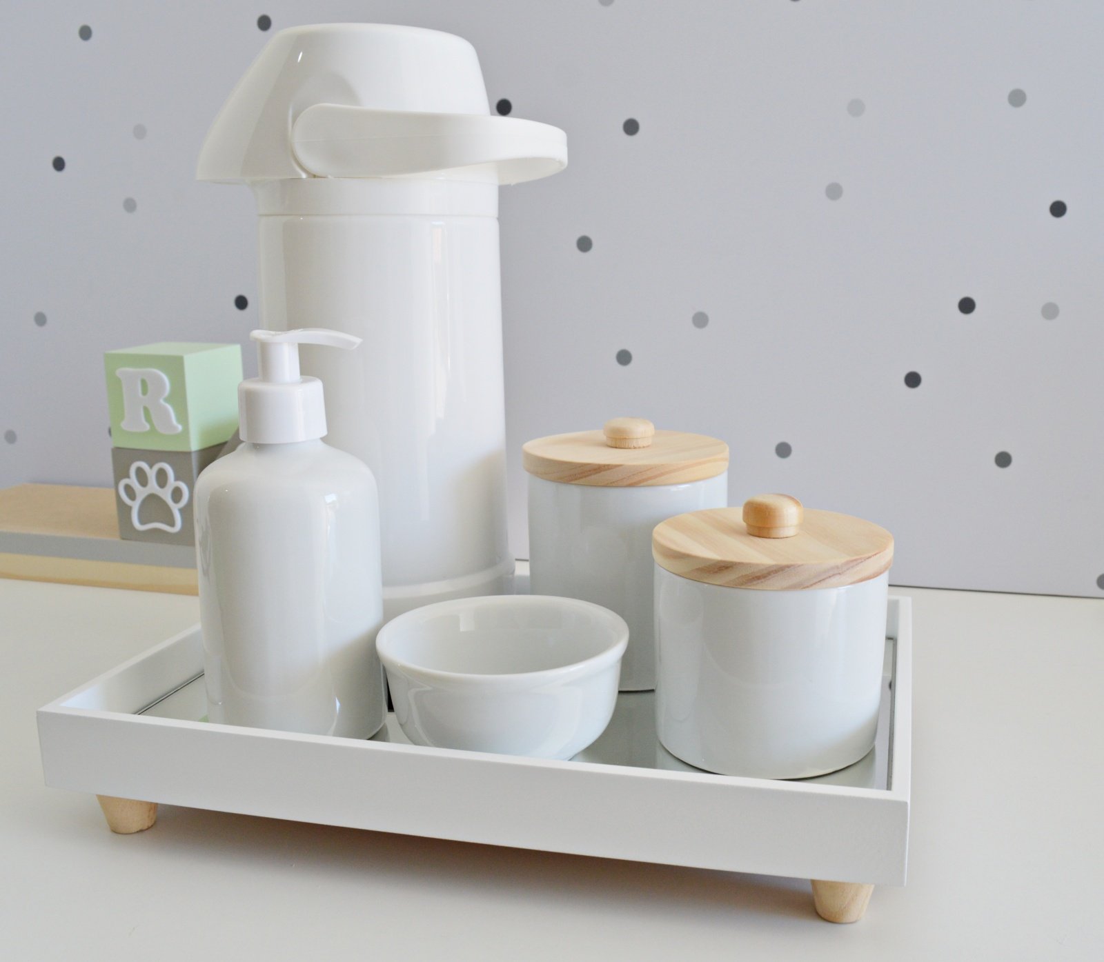 Kit Higiene Porcelana Montessori Bebê Bancada Unissex K203