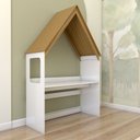 Ver imagem 5 de Mesa Infantil Casinha Montessoriana com Banco 100% Mdf Branco Brilho/amêndoa - Panorama Móveis