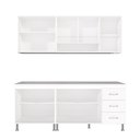 Ver imagem 6 de Armário de Cozinha Modulada Compacta Fidelitá Viena 4 Peças 190cm 9 Portas 3 Gavetas com Tampo