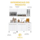 Ver imagem 7 de Armário de Cozinha Modulada Compacta Fidelitá Viena 4 Peças 190cm 9 Portas 3 Gavetas com Tampo