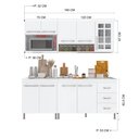 Ver imagem 5 de Armário de Cozinha Modulada Compacta Fidelitá Viena 4 Peças 190cm 9 Portas 3 Gavetas com Tampo