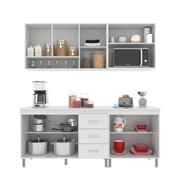 Cozinha Modulada Compacta Fidelitá Viena 4 Peças 190cm 9 Portas 3 Gavetas com Tampo - 2