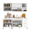 Ver imagem 3 de Armário de Cozinha Modulada Compacta Fidelitá Viena 4 Peças 190cm 9 Portas 3 Gavetas com Tampo