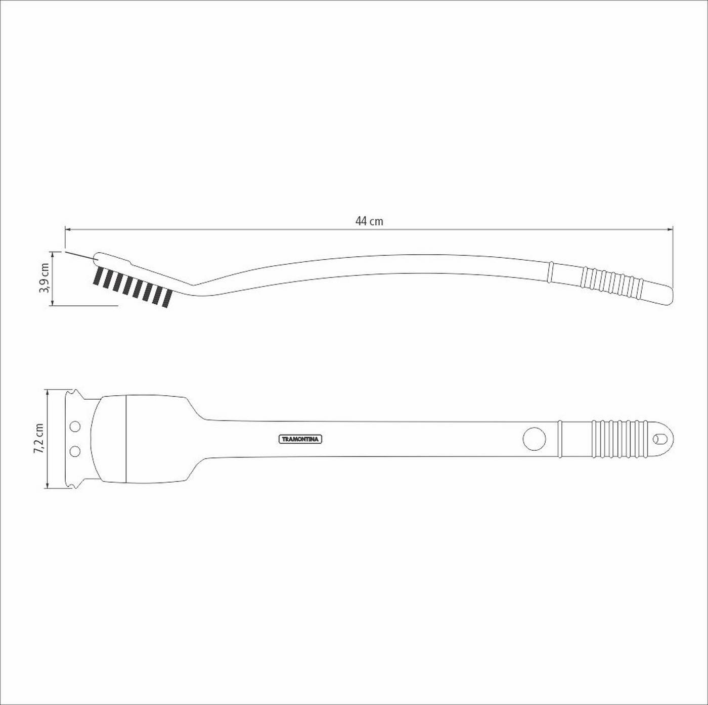 Escova Churrasco Cerdas Inox Cabo Preto 44cm Tramontina 26461100 - 3