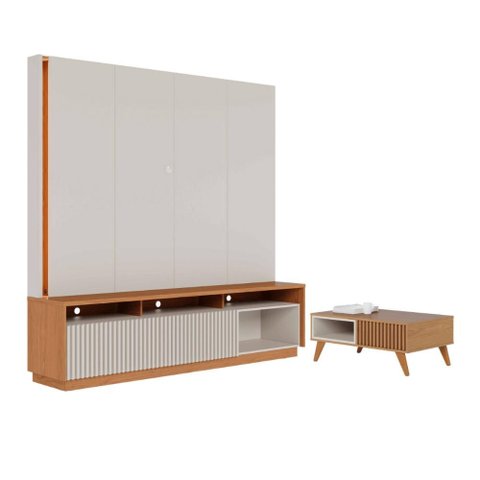 Para Sala Mesa e Home Roma Off White Matte Freijo