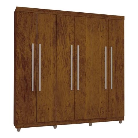 Guarda Roupa Elegance 6 Portas com Pes Imbuia Rustico - Vlr