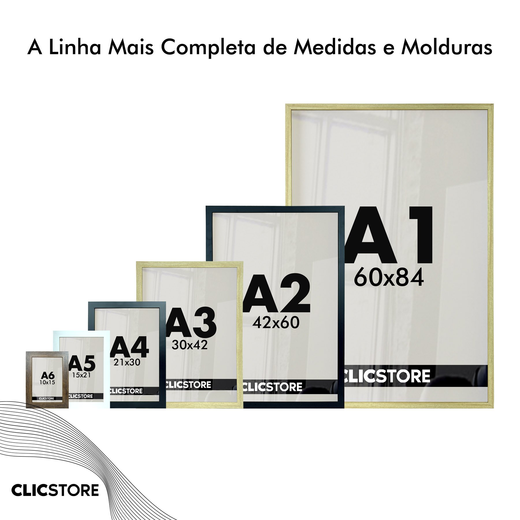 Kit 03 Moldura A3 30x42cm com Fundo para Quadros Diplomas Certificados Fotos Cor:tabaco - 6