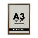 Ver imagem 1 de Kit 03 Moldura A3 30x42cm com Fundo para Quadros Diplomas Certificados Fotos Cor:tabaco
