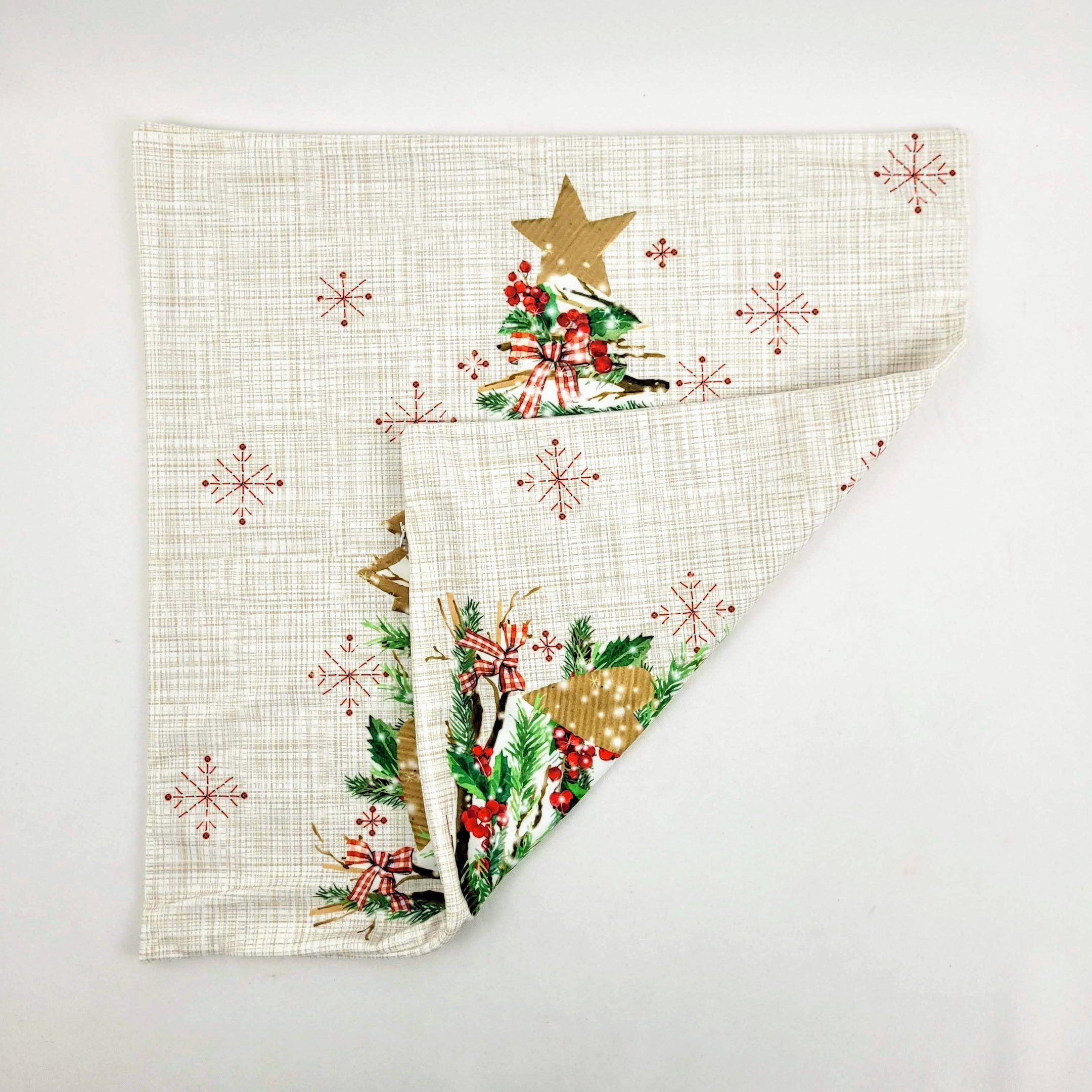 Capa de Almofada Bege Árvore 45cm Decoração De Natal - 5