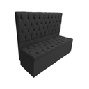 Ver imagem 1 de Kit Cabeceira com Baú Mirage Capitonê 140 cm Suede Preto - Biselo's Decor