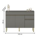 Ver imagem 3 de Balcao 3 Portas C/ Gaveteiro 1,20 Linea C/ Tampo Gris