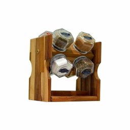 Porta Tempero Giratório Com 8 Madeira Teca - 2