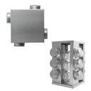 Ver imagem 4 de Porta Tempero 12 Potes Condimento Inox Vidro Giratório